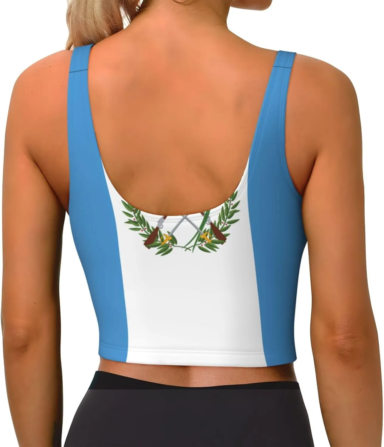 Flag of Guatemala Women's Sexy Sports Vest Sleeveless Athletic Gym T-Shirts Vest U-Shaped Back Quick Dry Top