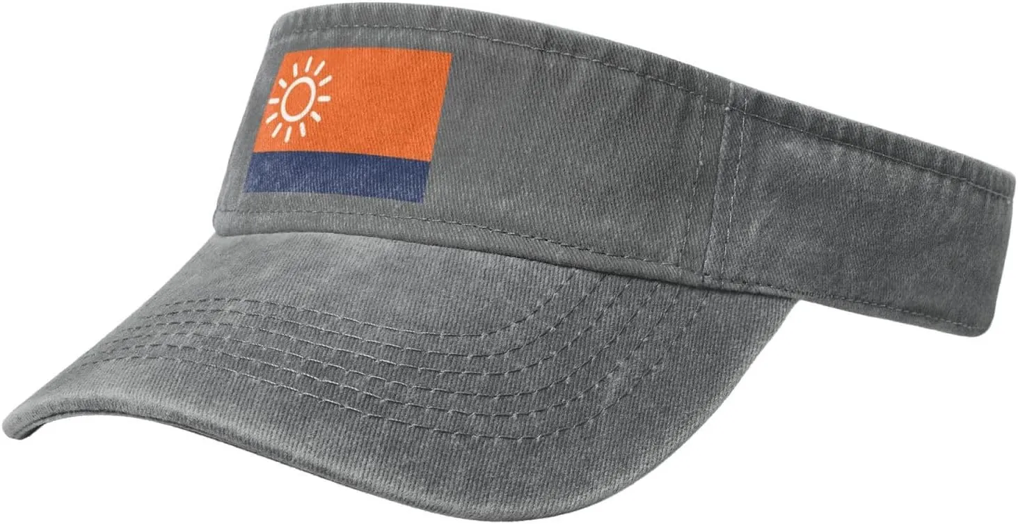 Flag of Sun Valley, Denver Sun Visor Hats for Women Men Adjustable Cotton Sun Hat Golf Cap