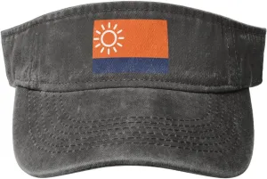 Flag of Sun Valley, Denver Sun Visor Hats for Women Men Adjustable Cotton Sun Hat Golf Cap