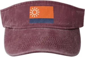 Flag of Sun Valley, Denver Sun Visor Hats for Women Men Adjustable Cotton Sun Hat Golf Cap