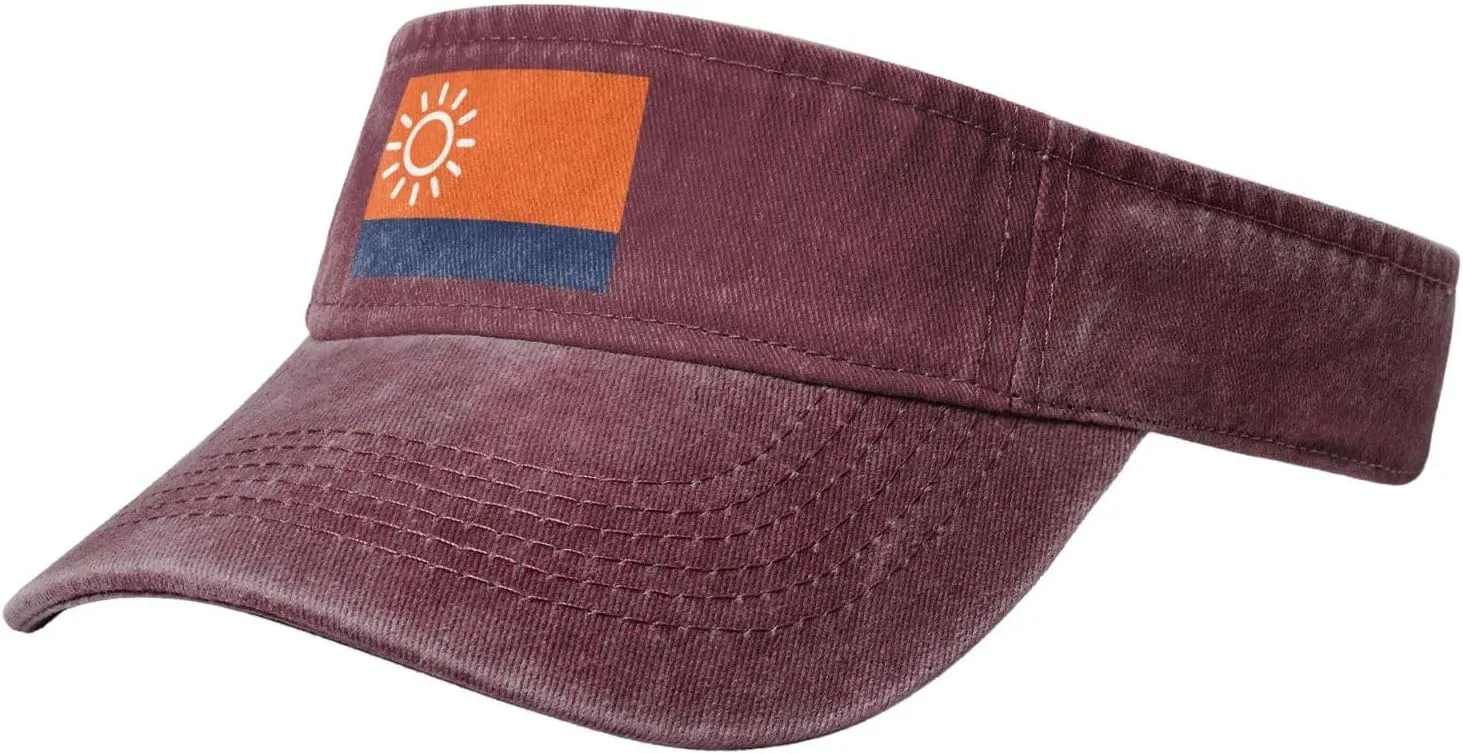 Flag of Sun Valley, Denver Sun Visor Hats for Women Men Adjustable Cotton Sun Hat Golf Cap