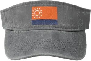 Flag of Sun Valley, Denver Sun Visor Hats for Women Men Adjustable Cotton Sun Hat Golf Cap