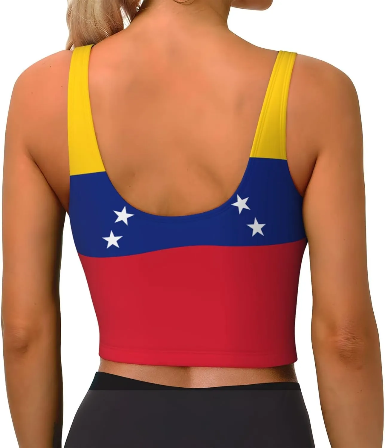 Flag of Venezuela Women's Sexy Sports Vest Sleeveless Athletic Gym T-Shirts Vest U-Shaped Back Quick Dry Top