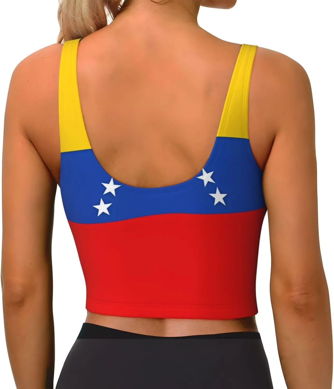 Flag of Venezuela Women's Sexy Sports Vest Sleeveless Athletic Gym T-Shirts Vest U-Shaped Back Quick Dry Top