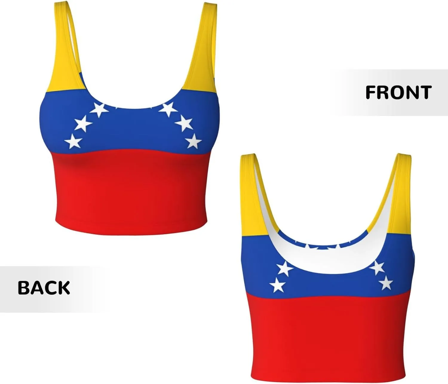 Flag of Venezuela Women's Sexy Sports Vest Sleeveless Athletic Gym T-Shirts Vest U-Shaped Back Quick Dry Top