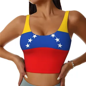 Flag of Venezuela Women's Sexy Sports Vest Sleeveless Athletic Gym T-Shirts Vest U-Shaped Back Quick Dry Top