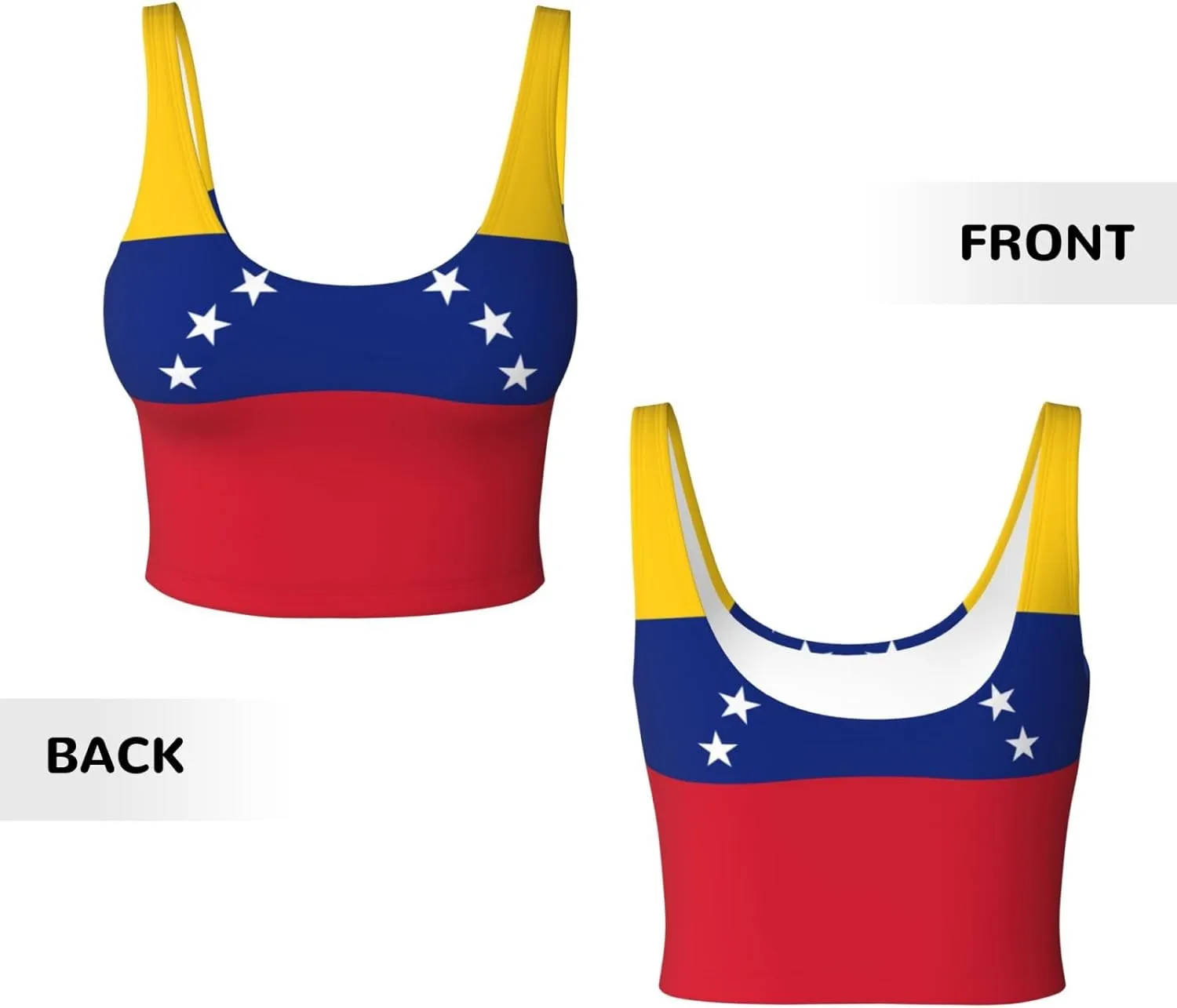 Flag of Venezuela Women's Sexy Sports Vest Sleeveless Athletic Gym T-Shirts Vest U-Shaped Back Quick Dry Top