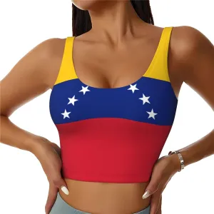 Flag of Venezuela Women's Sexy Sports Vest Sleeveless Athletic Gym T-Shirts Vest U-Shaped Back Quick Dry Top