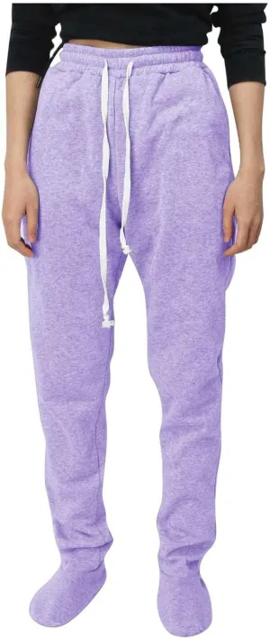 Footed Pajamas for Women 2024 Casual Loose Elastic Waist Fleece Sweatpants Winter Soft Comfy Warm Sleepwear Trousers