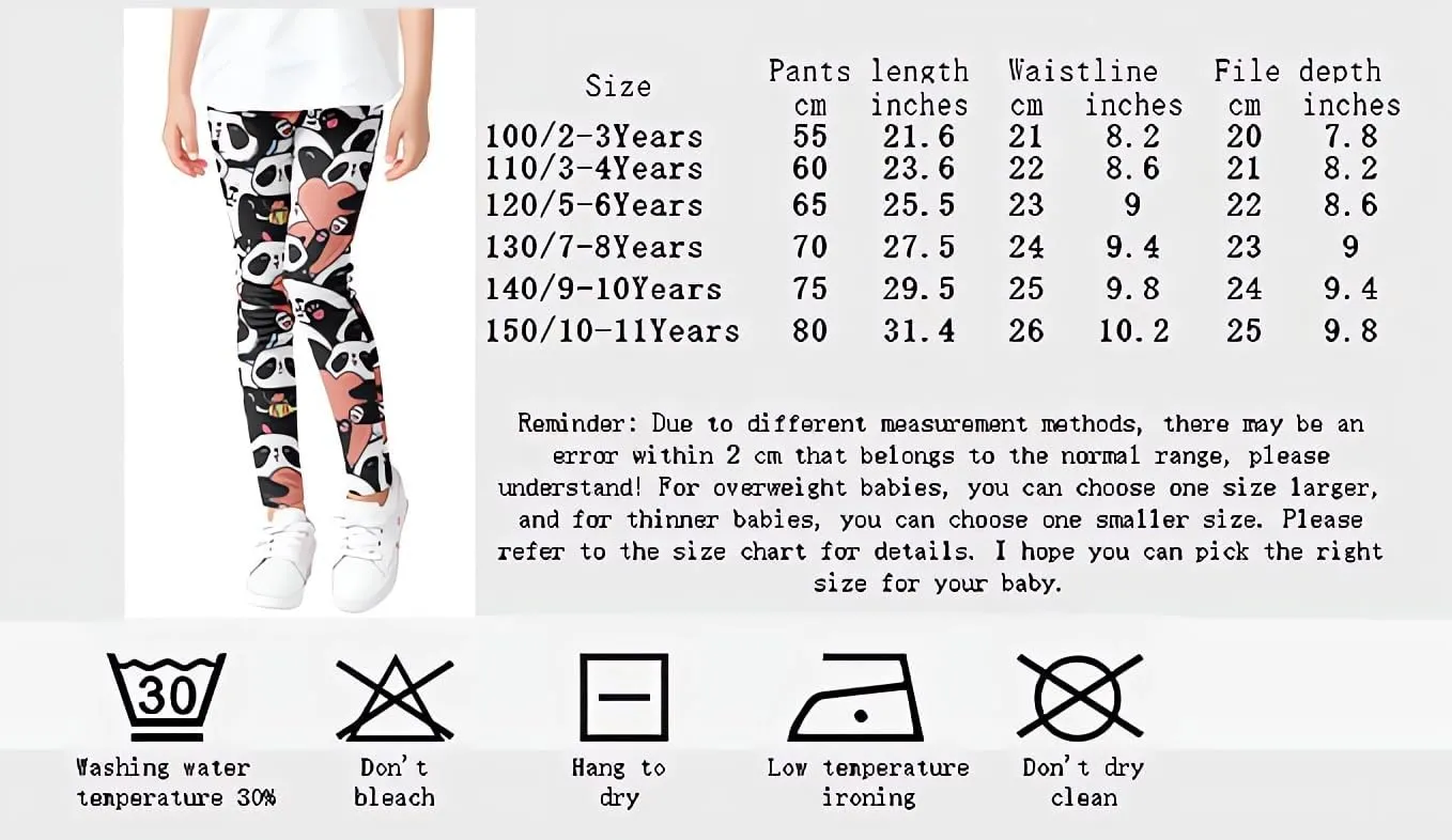 Girls' Leggings High Stretch Tights Outdoor Active Bottoms Toddlers Sports Ankle Trousers 3-10Years