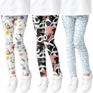 Girls' Leggings High Stretch Tights Outdoor Active Bottoms Toddlers Sports Ankle Trousers 3-10Years