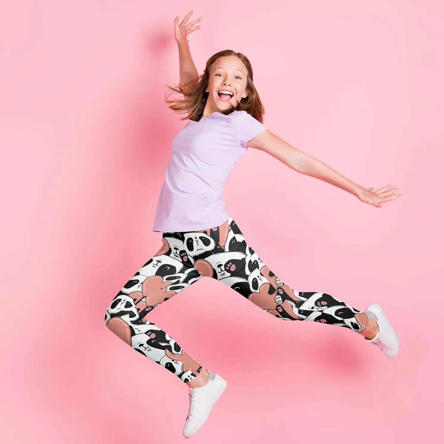Girls' Leggings High Stretch Tights Outdoor Active Bottoms Toddlers Sports Ankle Trousers 3-10Years