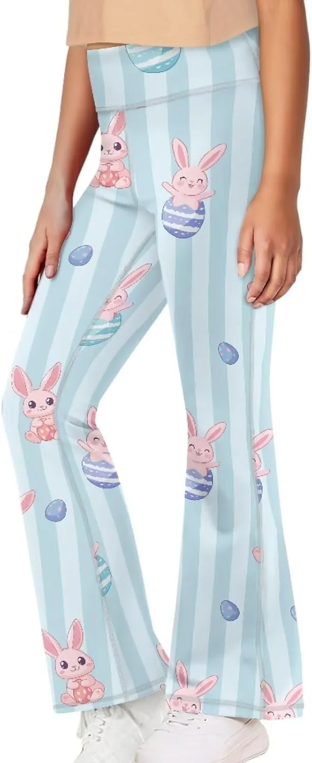 Girls Leggings Wide Leg High-Waisted Flared Pants Kids Stylish Casual Bell Bottoms 5-14 Years