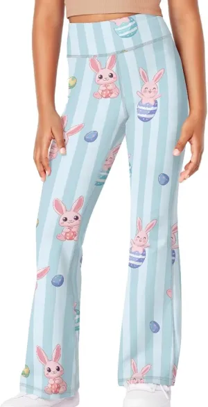 Girls Leggings Wide Leg High-Waisted Flared Pants Kids Stylish Casual Bell Bottoms 5-14 Years