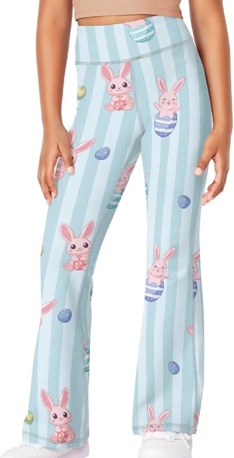 Girls Leggings Wide Leg High-Waisted Flared Pants Kids Stylish Casual Bell Bottoms 5-14 Years