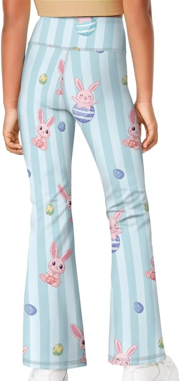 Girls Leggings Wide Leg High-Waisted Flared Pants Kids Stylish Casual Bell Bottoms 5-14 Years