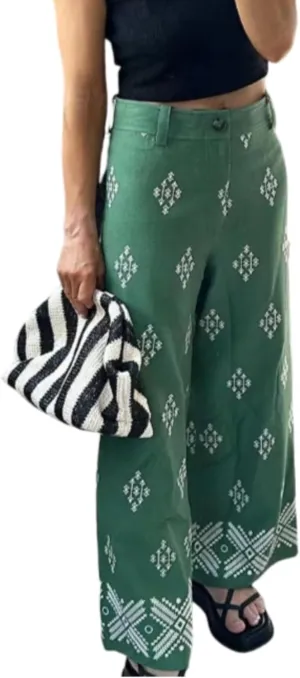 Graphic Y2k Pants Linen Pants Trousers Wide Leg Vacation Beach Summer Pants High Waisted Patterned Pants Women