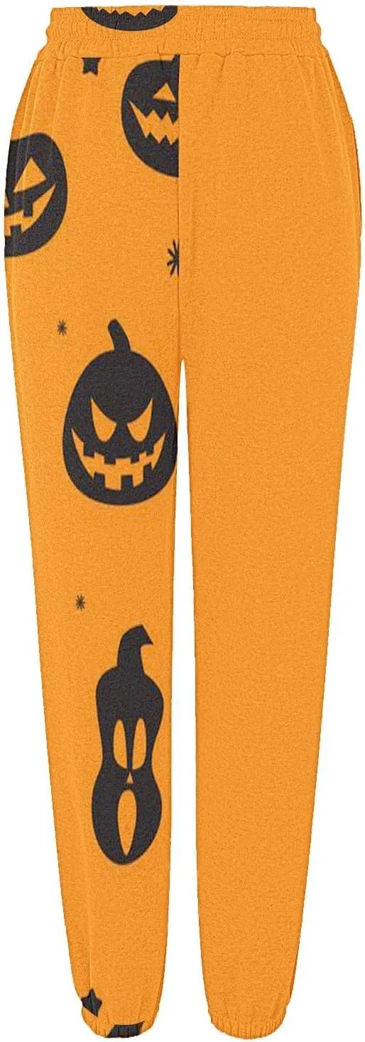 Halloween Sweatpants for Women Funny Ghost Print Workout Joggers Pants Drawstring Lounge Bottoms Pants with Pockets