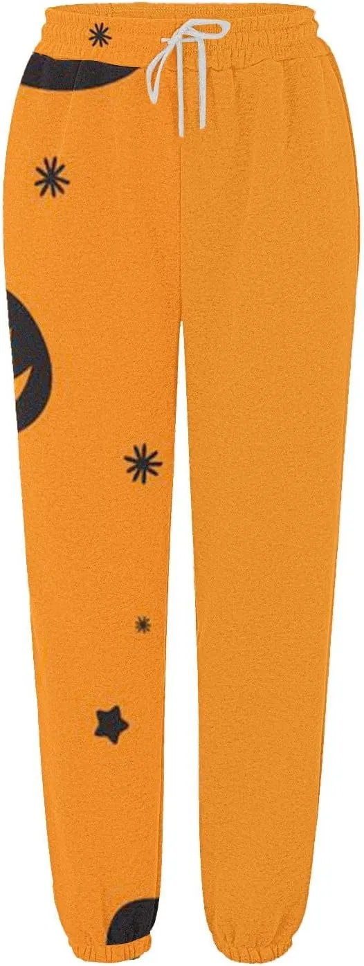 Halloween Sweatpants for Women Funny Ghost Print Workout Joggers Pants Drawstring Lounge Bottoms Pants with Pockets