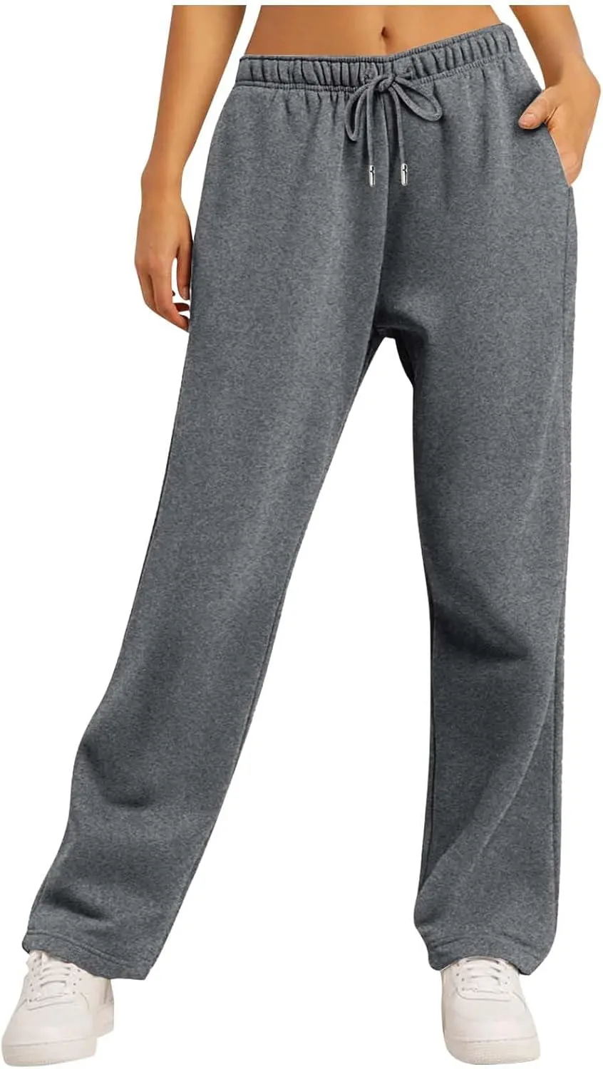 High Waisted Sweatpants for Women Baggy Lounge Bottoms High Waisted Solid Casual Joggers Pants Womens Trousers