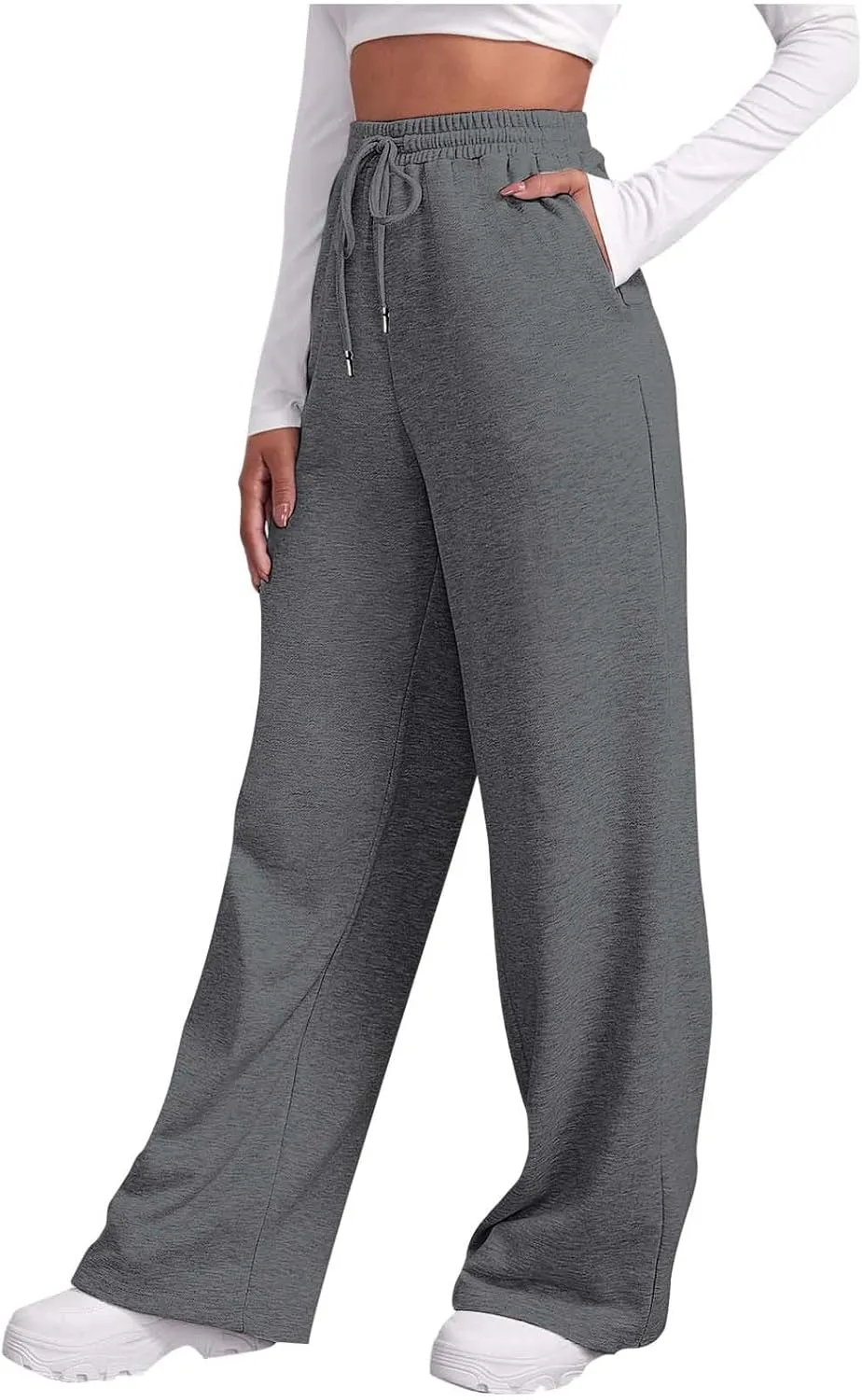 High Waisted Sweatpants for Women Baggy Lounge Bottoms High Waisted Solid Casual Joggers Pants Womens Trousers