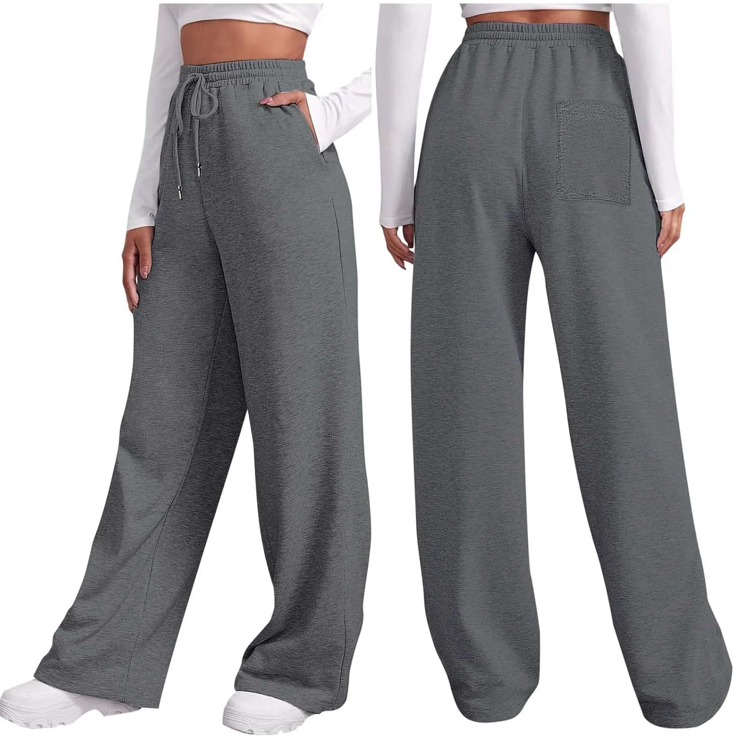 High Waisted Sweatpants for Women Baggy Lounge Bottoms High Waisted Solid Casual Joggers Pants Womens Trousers