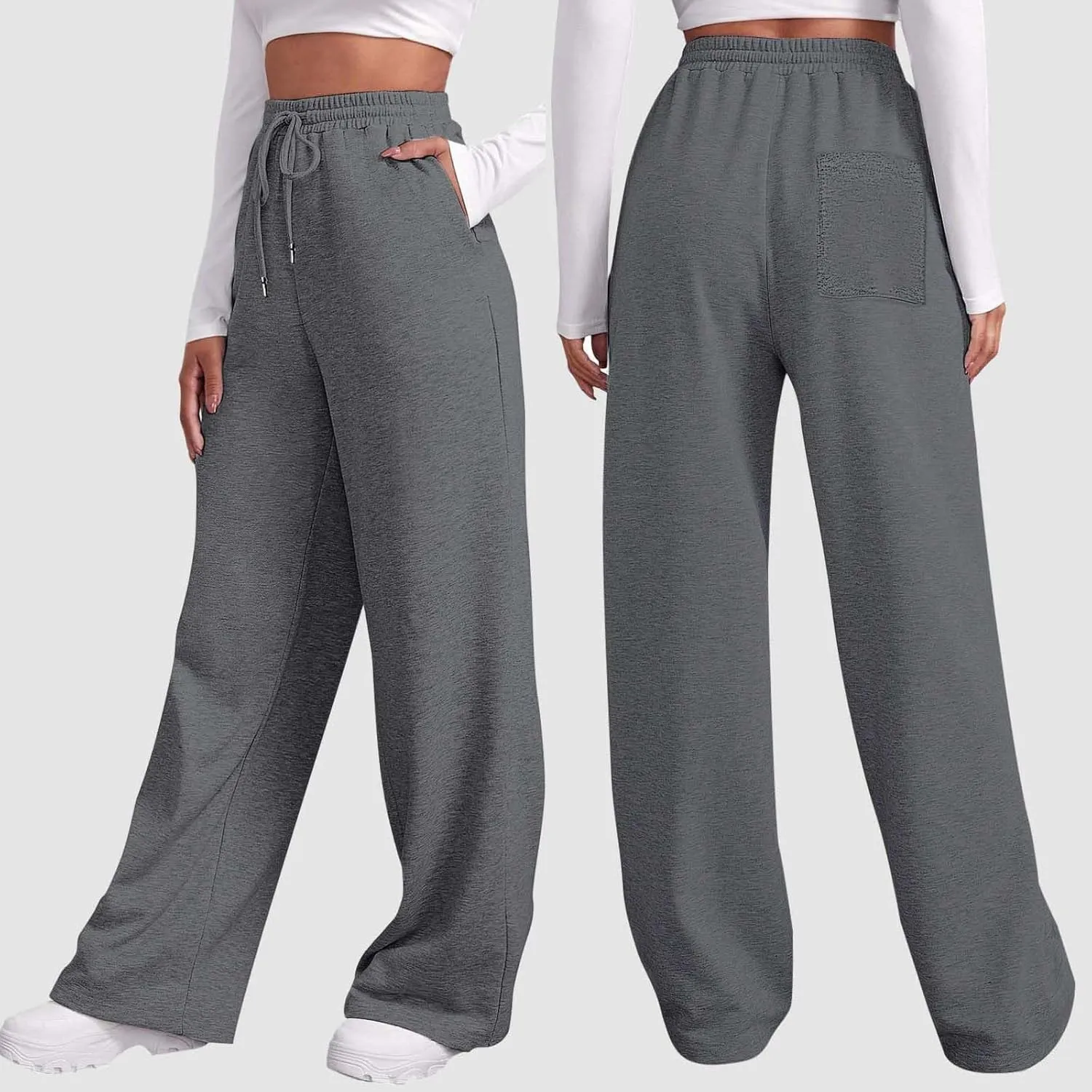 High Waisted Sweatpants for Women Baggy Lounge Bottoms High Waisted Solid Casual Joggers Pants Womens Trousers