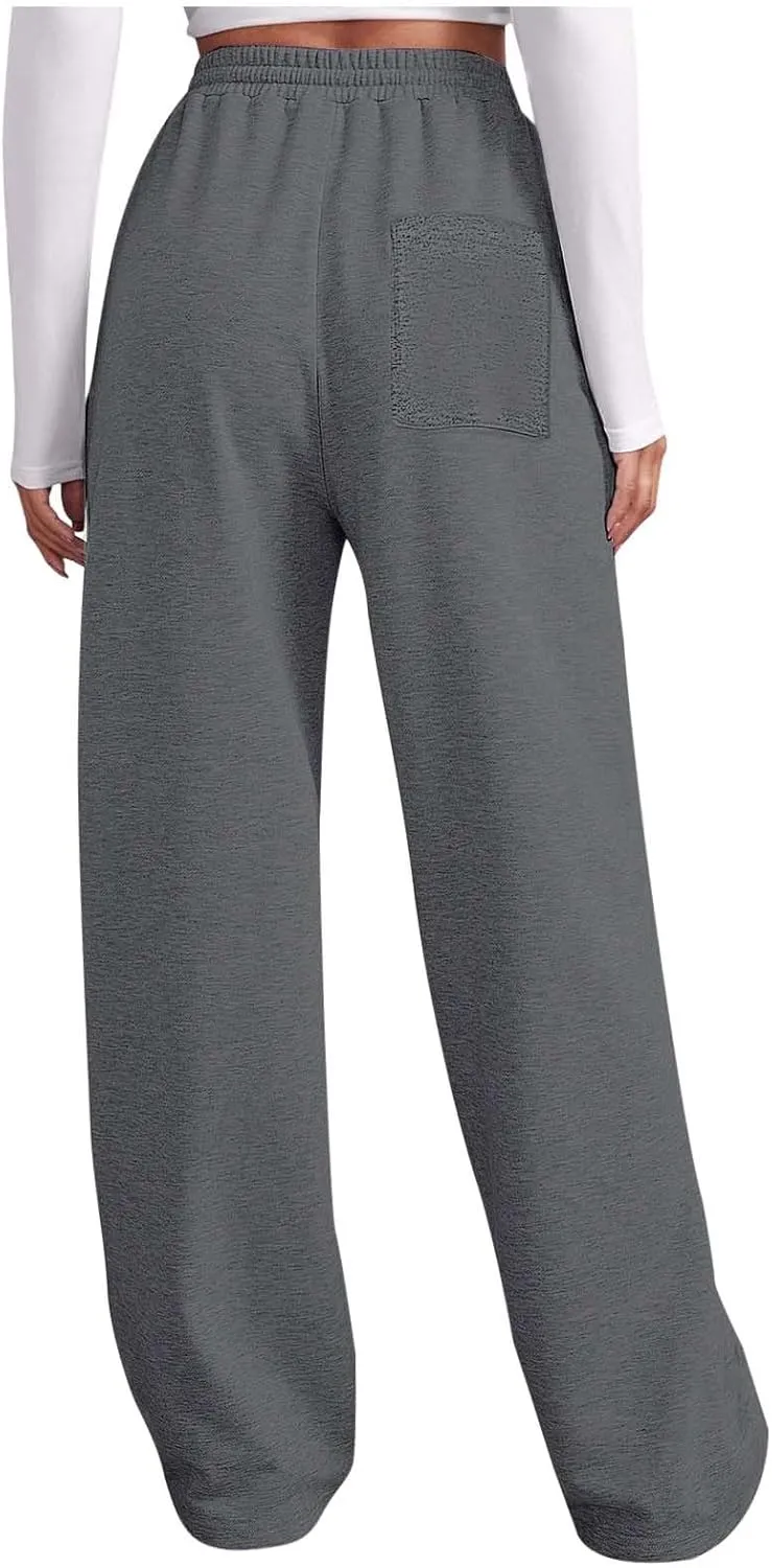 High Waisted Sweatpants for Women Baggy Lounge Bottoms High Waisted Solid Casual Joggers Pants Womens Trousers