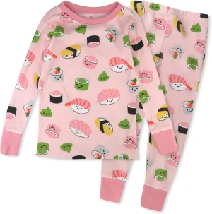 HonestBaby Multipack 2-Piece Pajamas Sleepwear Pjs 100% Organic Cotton for Infant Baby and Toddler Girls