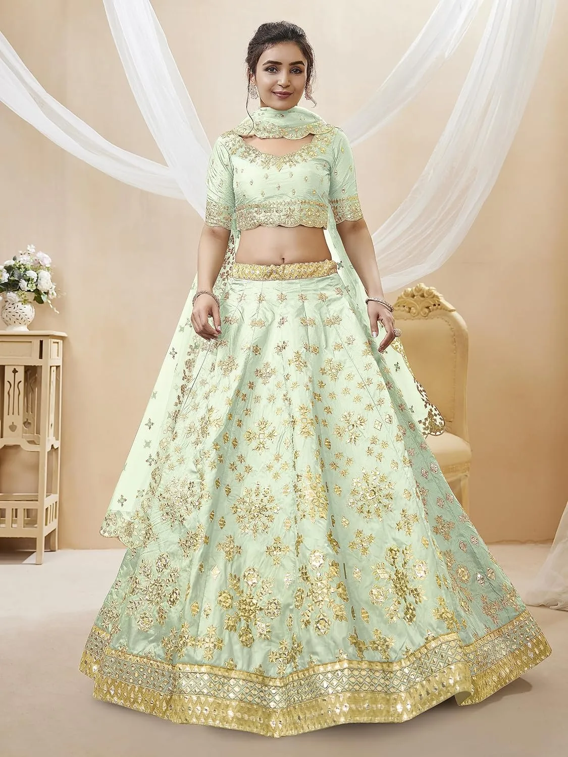 Indian Bridal Lehenga Chaniya Choli for Women Readymade Navratri Wedding Partywear Ready to wear ANG-500