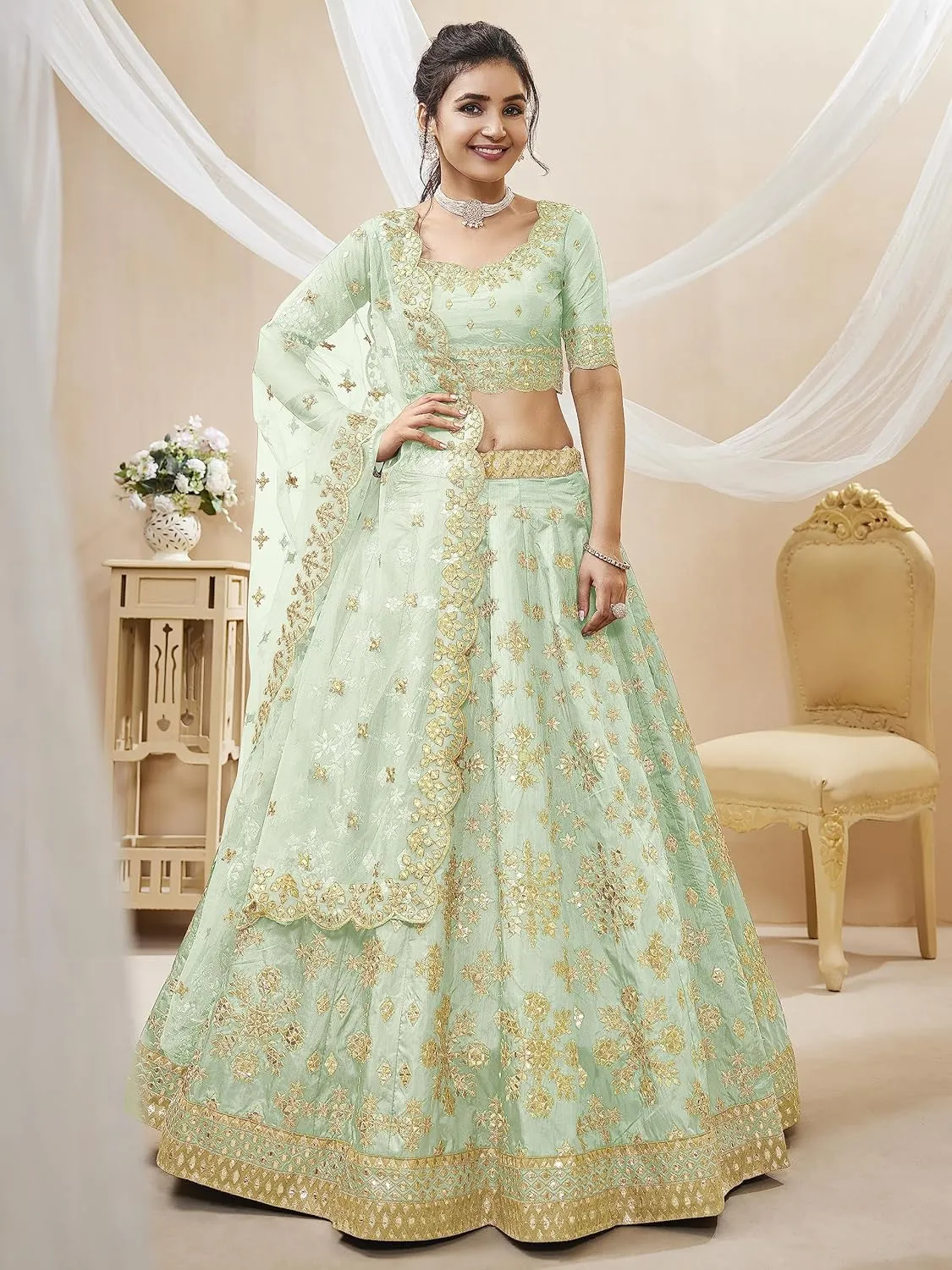Indian Bridal Lehenga Chaniya Choli for Women Readymade Navratri Wedding Partywear Ready to wear ANG-500