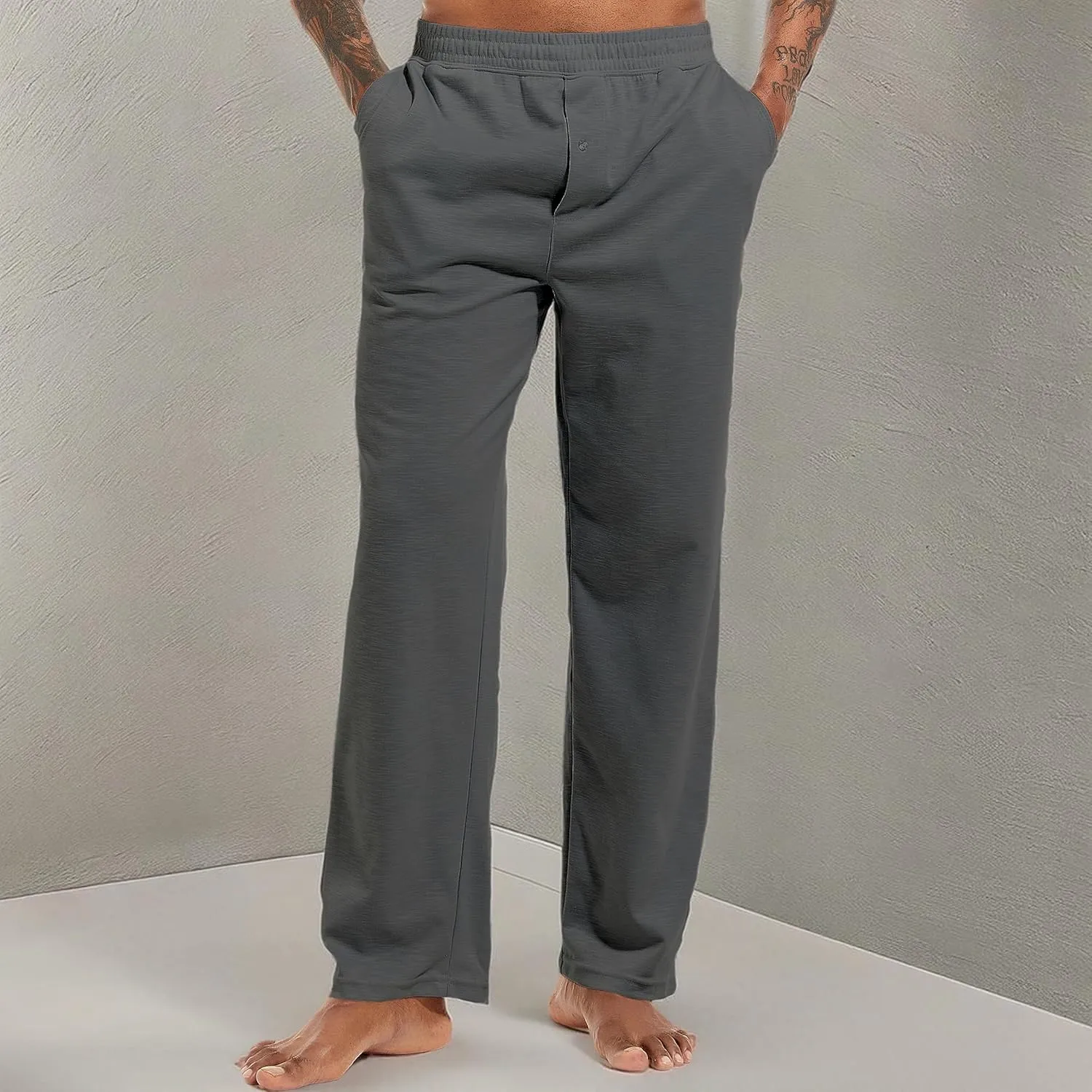 Inner Wish Men's Pajama Pant, Soft Mens Lounge Pants Sleep Bottoms with Pockets Drawstring