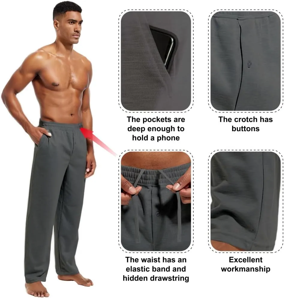 Inner Wish Men's Pajama Pant, Soft Mens Lounge Pants Sleep Bottoms with Pockets Drawstring