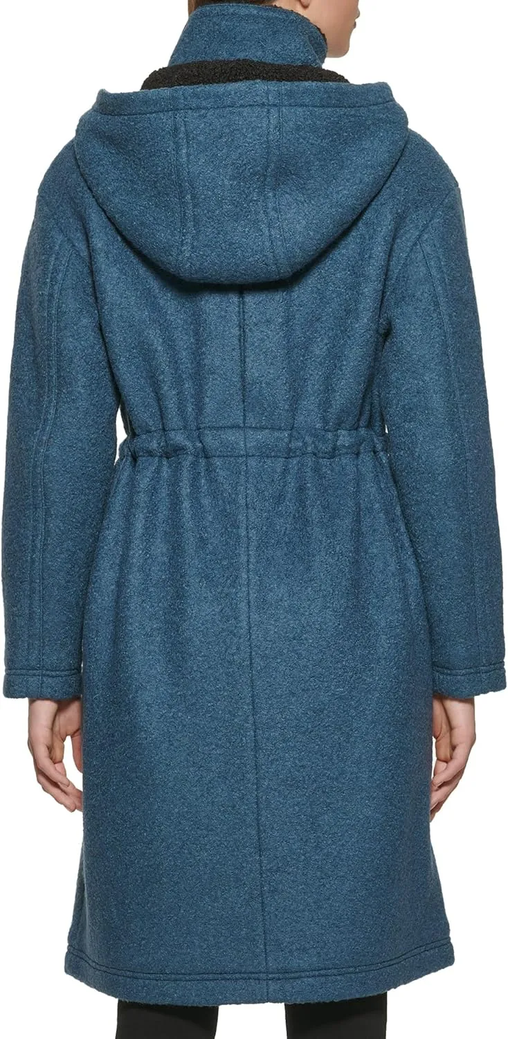 Kenneth Cole Women's Full Length Maxi Hooded Wool Coat