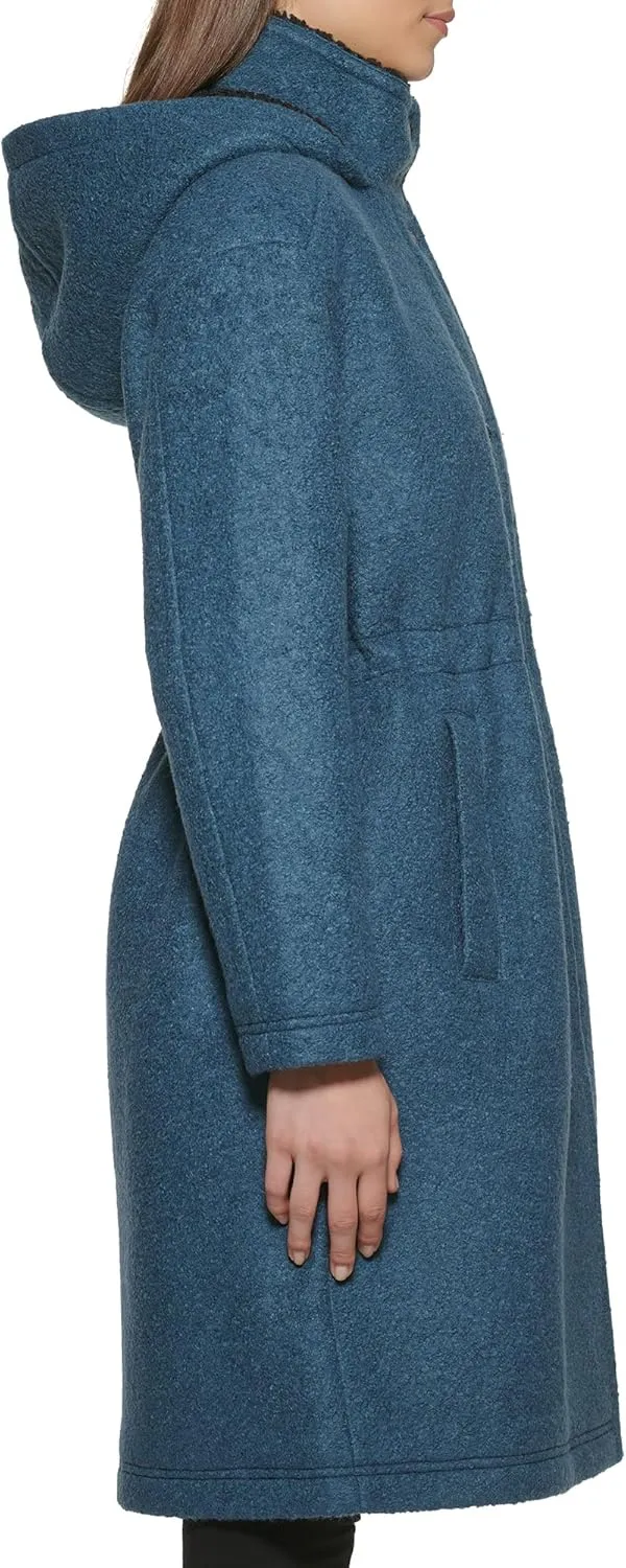 Kenneth Cole Women's Full Length Maxi Hooded Wool Coat