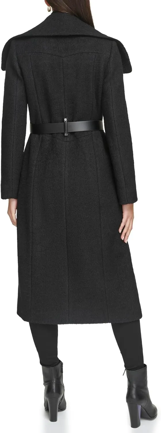 Kenneth Cole Women's Textured Twill Wool Blend Coat