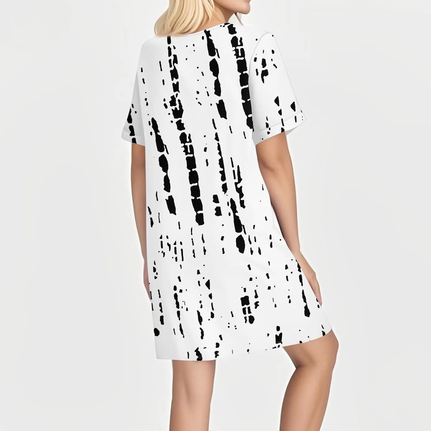 KUIOLYPOER Womens Summer Shirt Dress Short Sleeve Floral Shift Button Dress Casual Loose Flowy Beach Sundress