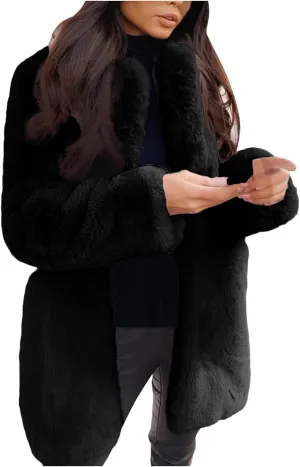 LCMTWX Fleece Cropped Jacket Faux Fur Winter Solid Turn Down Collar Coat Jacket Outerwear Warm Outerwear Fall Winter Fur