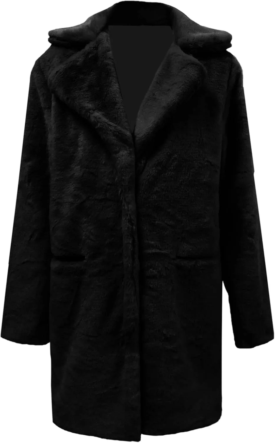 LCMTWX Fleece Cropped Jacket Faux Fur Winter Solid Turn Down Collar Coat Jacket Outerwear Warm Outerwear Fall Winter Fur