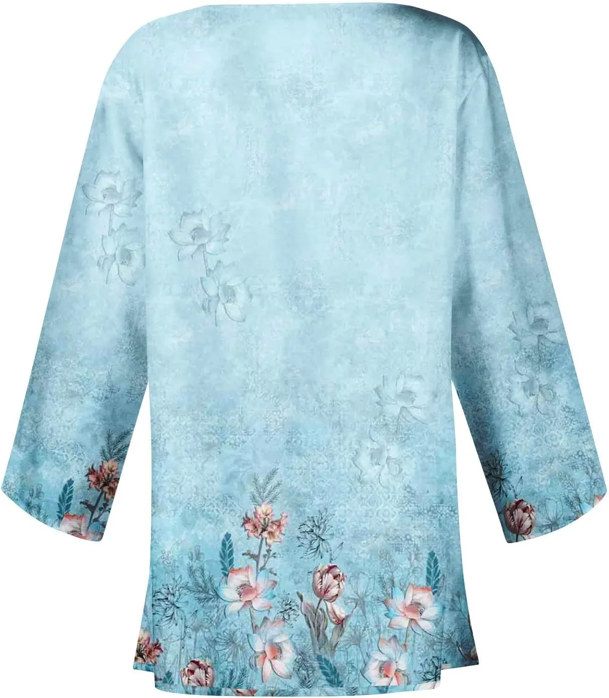 Lightweight Cardigan for Women Summer Casual Blouse Printed Beach Cover Up Tops Open Front 3/4 Sleeve Kimono Cardigan