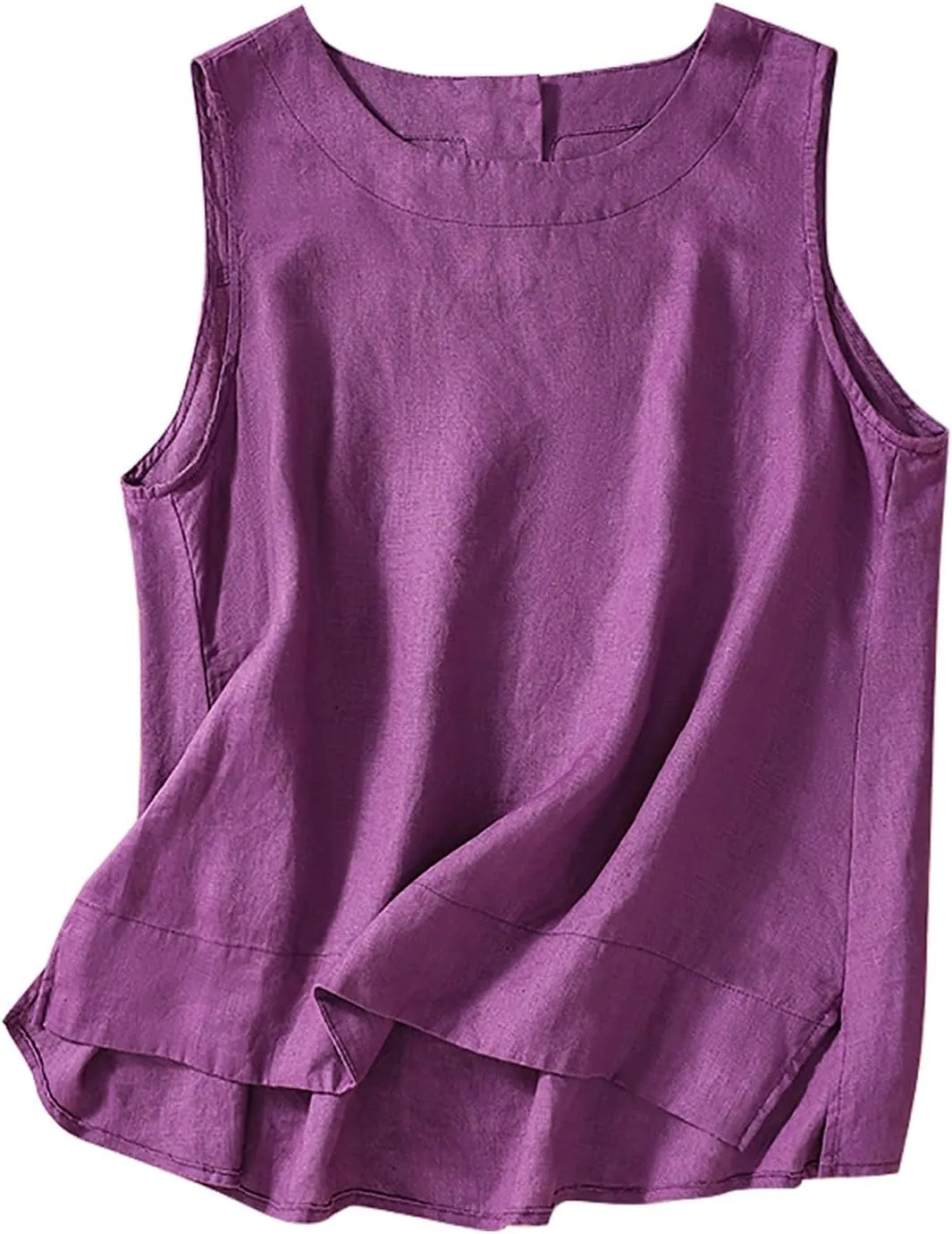 Linen Tank Tops for Women Cotton Summer Sleeveless Casual Cute Tops Y2k Going Out Outfits Button Back Beach Camisole