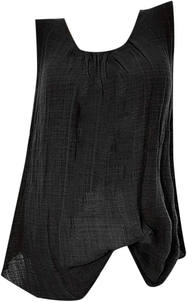 Linen Tank Tops for Women Summer Lightweight Plus Size Sleeveless T Shirts Blouses Casual Comfy Loose Tanks Tunics