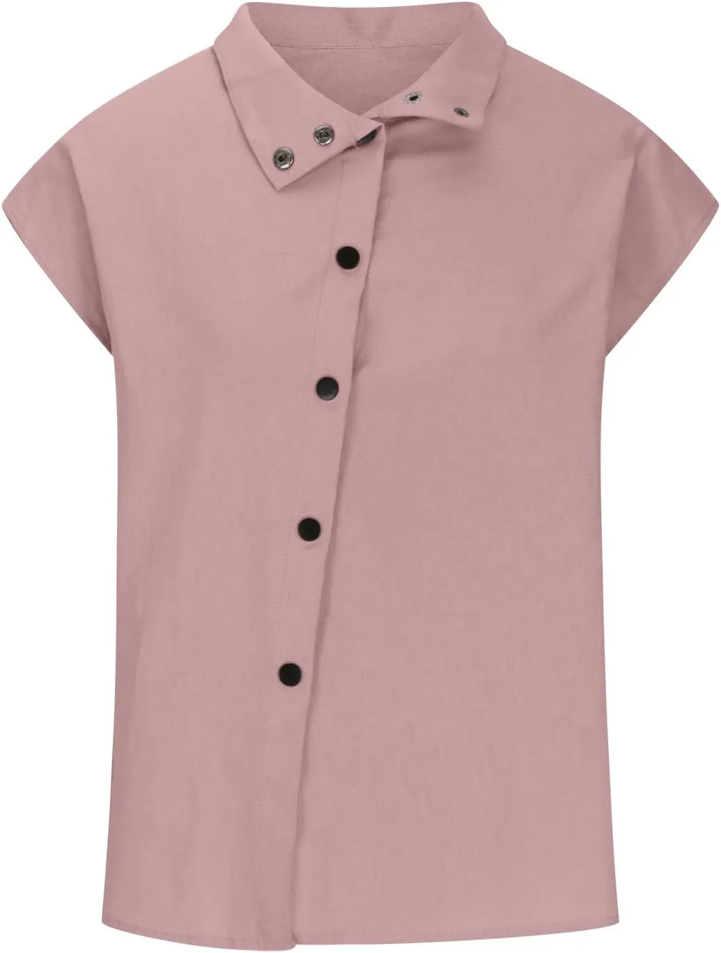 Linen Tops for Women Cap Sleeve Cotton Blend Tees Shirts Summer Fashion Dressy Casual Solid Color Plain Top