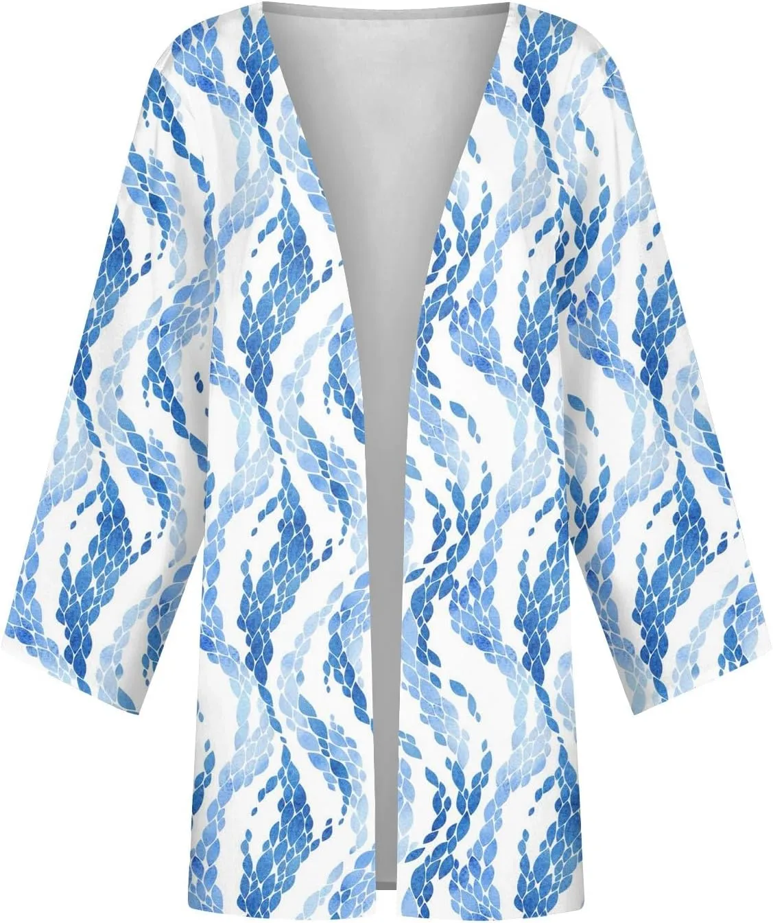 Long Cardigans for Women Trendy 3/4 Sleeve Casual Loose Open Front Cardigan Floral Printed Comfy Dressy Cardigans