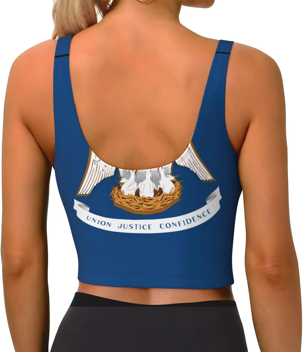 Louisiana State Flag Women's Sexy Sports Vest Sleeveless Athletic Gym T-Shirts Vest U-Shaped Back Quick Dry Top