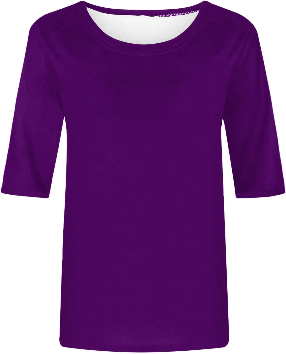 LRMQS Womens 2025 Half Sleeve Tshirt Tops Solid Color Summer Spring Fashion Crewneck Blouse Tee Trendy Woman Clothing