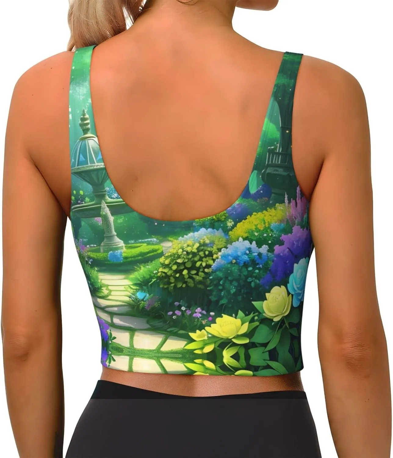 Magic Garden Women's Sexy Sports Vest Sleeveless Athletic Gym T-Shirts Vest U-Shaped Back Quick Dry Top