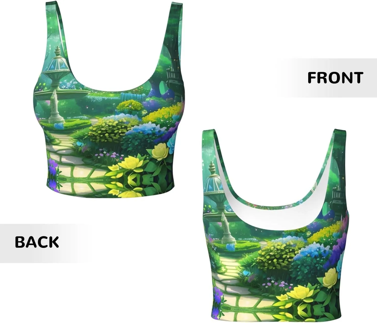 Magic Garden Women's Sexy Sports Vest Sleeveless Athletic Gym T-Shirts Vest U-Shaped Back Quick Dry Top