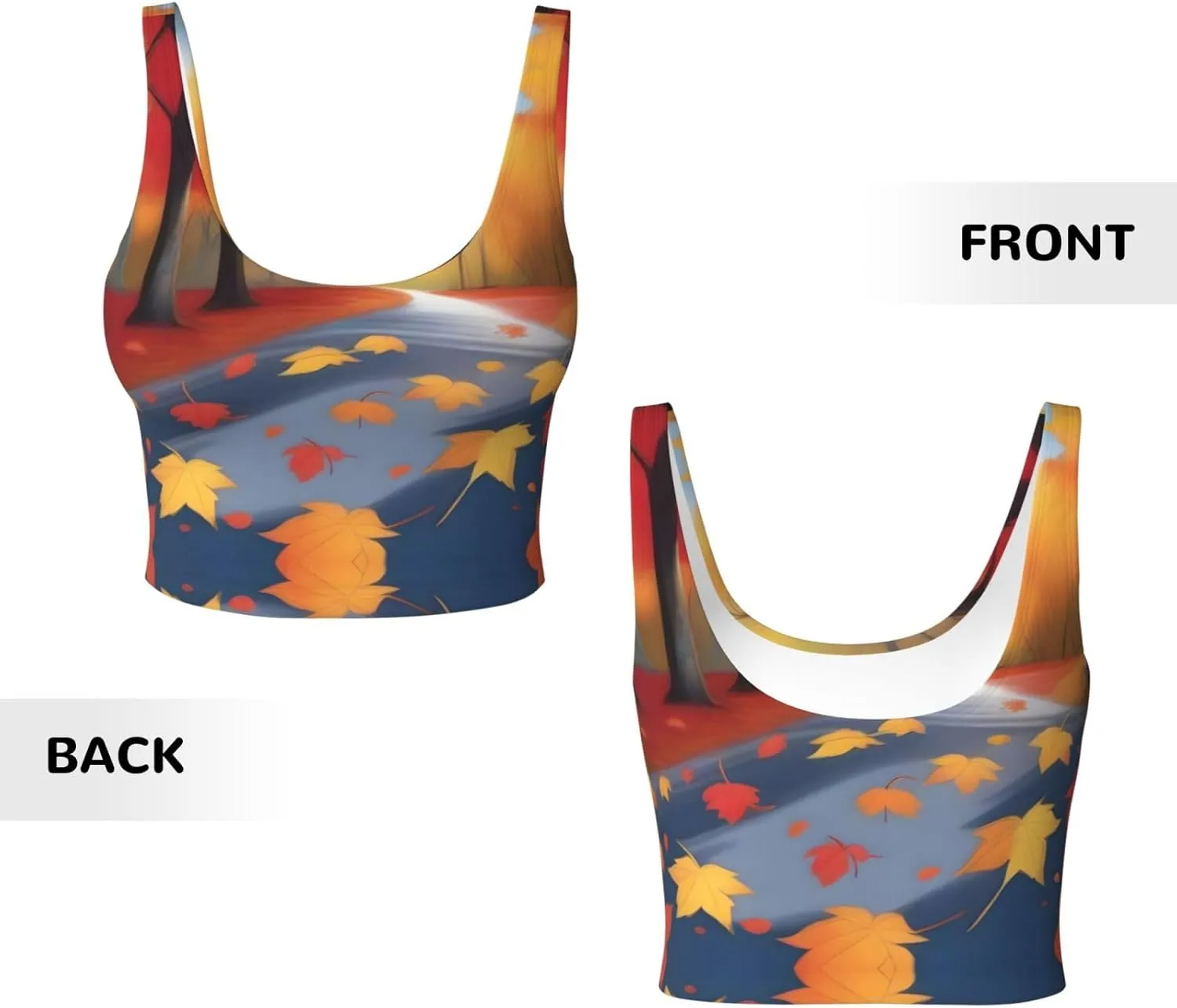 Maple Leaf Forest Women's Sexy Sports Vest Sleeveless Athletic Gym T-Shirts Vest U-Shaped Back Quick Dry Top