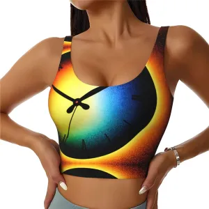 Melting Clock Women's Sexy Sports Vest Sleeveless Athletic Gym T-Shirts Vest U-Shaped Back Quick Dry Top